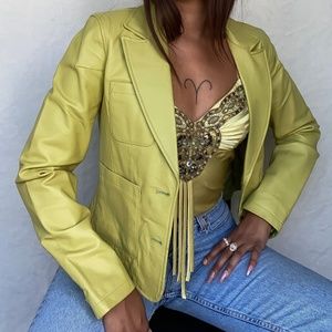 lime green Spiegel leather jacket